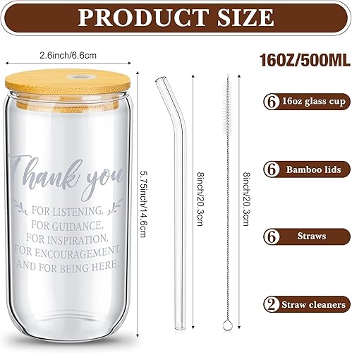 Miniatura 9 de Juego de 12 vasos de vidrio de agradecimiento para empleados, regalos de agradecimiento para compañeros de trabajo, vasos de vidrio de