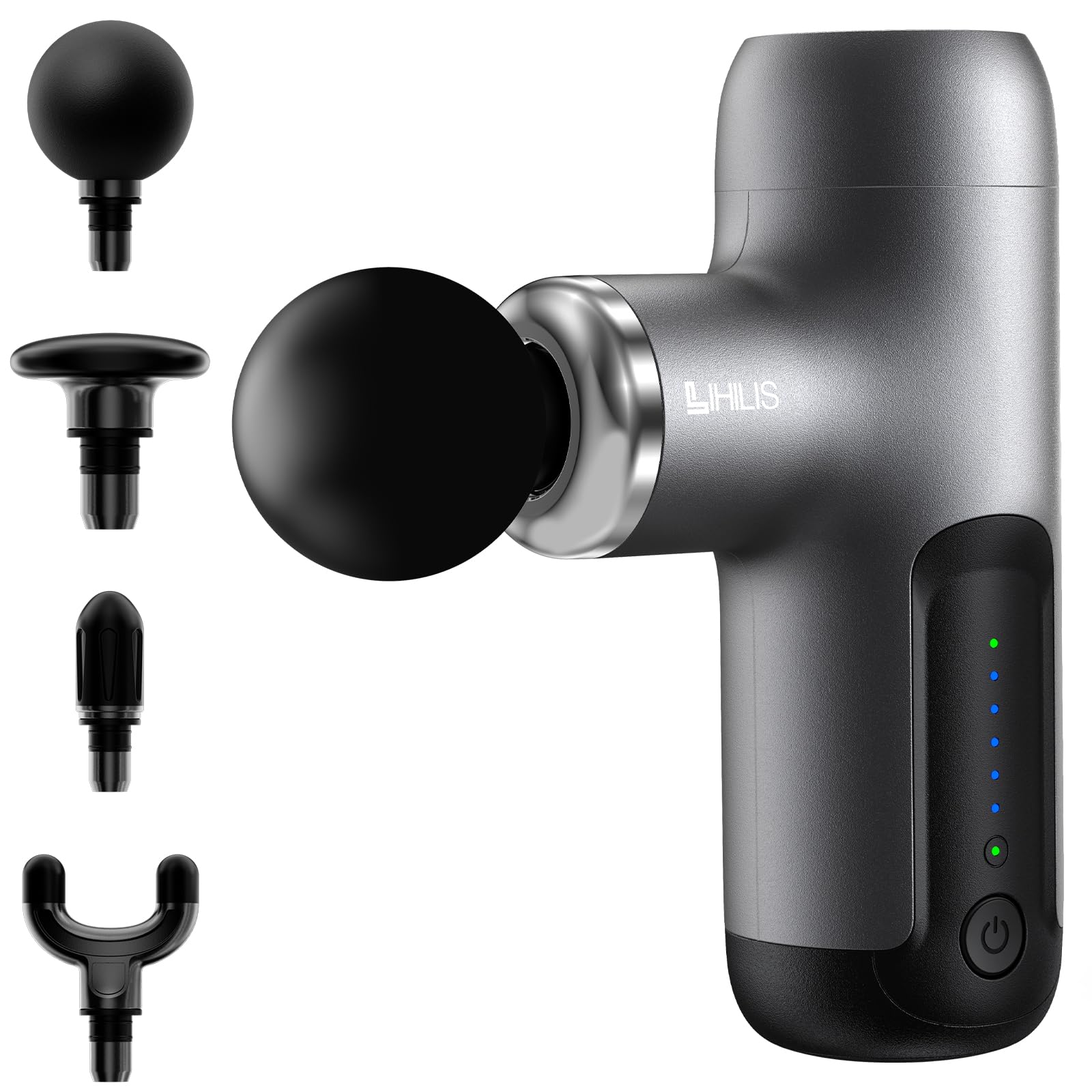 LIHILIS Fascial Release Gun (Supervised by Chiropractic Director), Handy Gun, AI Self-Adaptive Mode, Electric Gun, 6 Levels, Super Strong Vibration, Silent, 12.0 oz (340 g), Ultra-Lightweight, Type-C