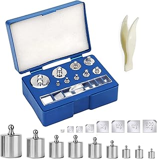 Zydiwo 17 Pcs Calibration Weights Set 10mg-100g Calibration Weight Kit Stainless Steel Calibration Weight for Calibrate The Balance Diamond Jewelry Carat Scales Metering Verification (206g)