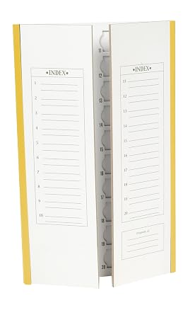 Heathrow Scientific HS120197 Cardboard Slide Tray, 20-Place, Yellow Trim Pack of 72