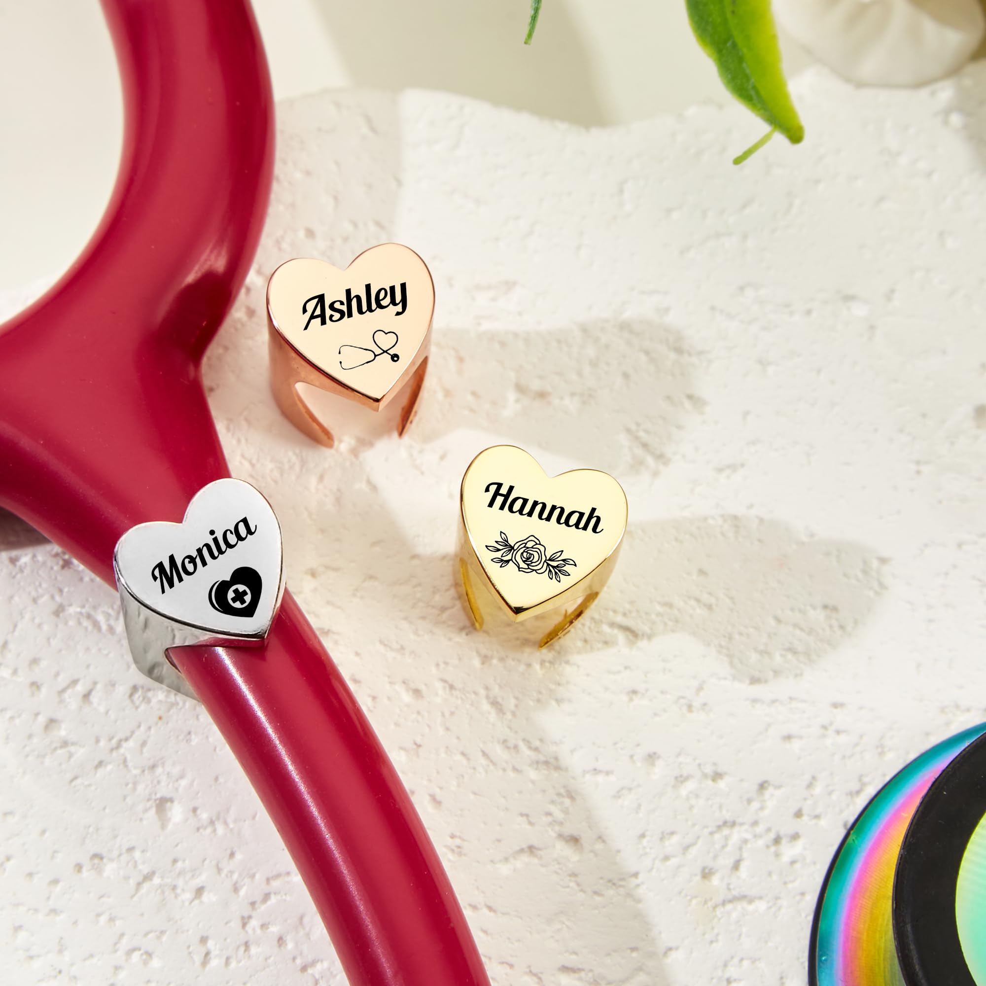 Personalized Stethoscope Name Tag, Custom Engraved Stethoscope ID Charms Accessories for Nurse Doctor Vet Nurses Week Graduation Gift