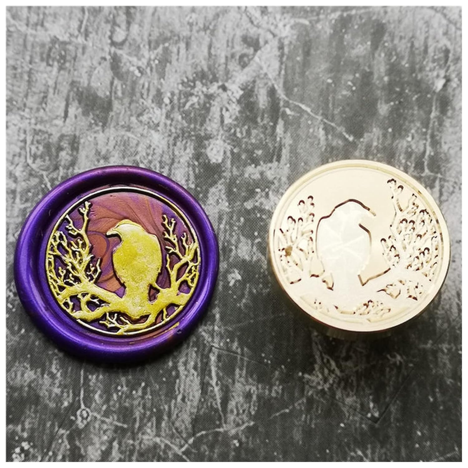 Wax Seal Stamp CROW BIRD RAVEN On Tree Wax Seal Stamp Wedding Party