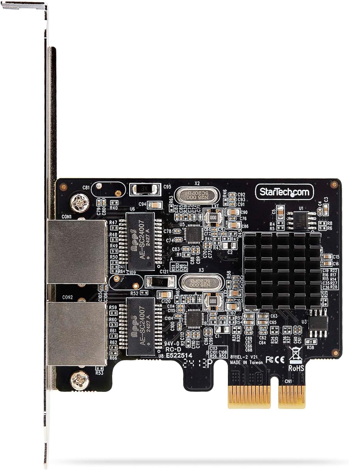 StarTech.com 2-Port Gigabit PCIe Network Adapter Card, PCI Express LAN Card, NIC, 2X Realtek RTL8111H, TAA Compliant