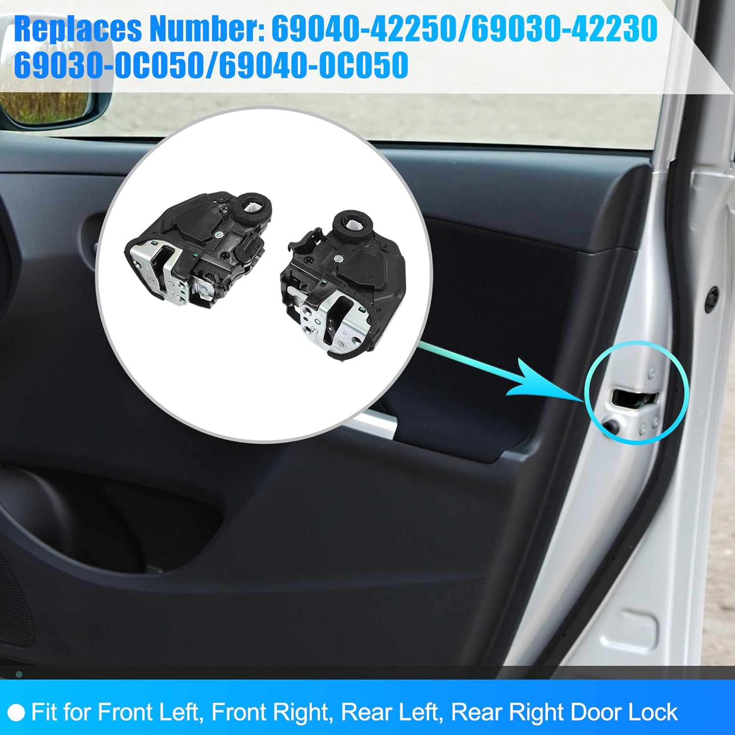 uxcell 4 Pcs Power Door Lock Actuator Motor Front Rear Left Right for Toyota 4Runner Camry RAV4 for Scion iQ for Lexus CT200h LS460 No.69040-42250/69030-42230/69030-0C050/69040-0C050