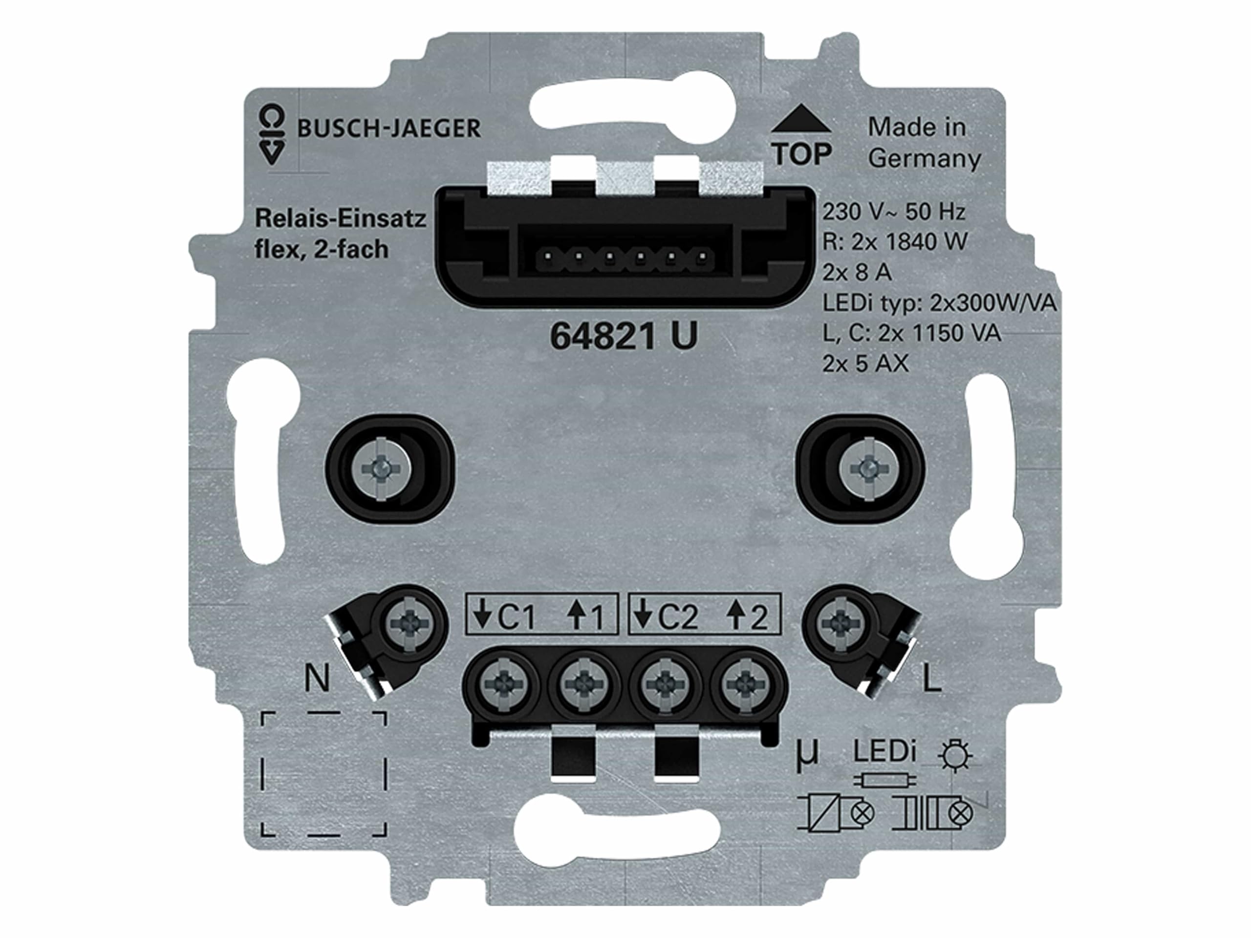 BUSCH-JAEGER 64821 U Relay Insert, 2-Way, Free@Home Flex