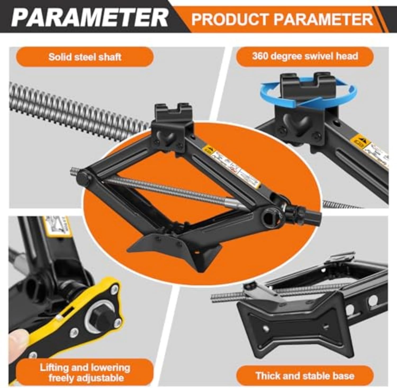 Scissor Car Jack for Audi S1 S3 S5 S6 S7 S8 8V B9 8T F5 C7 C8 D4,Multipurpose Universal Car Jack Kit,Portable Spare Tire Changing