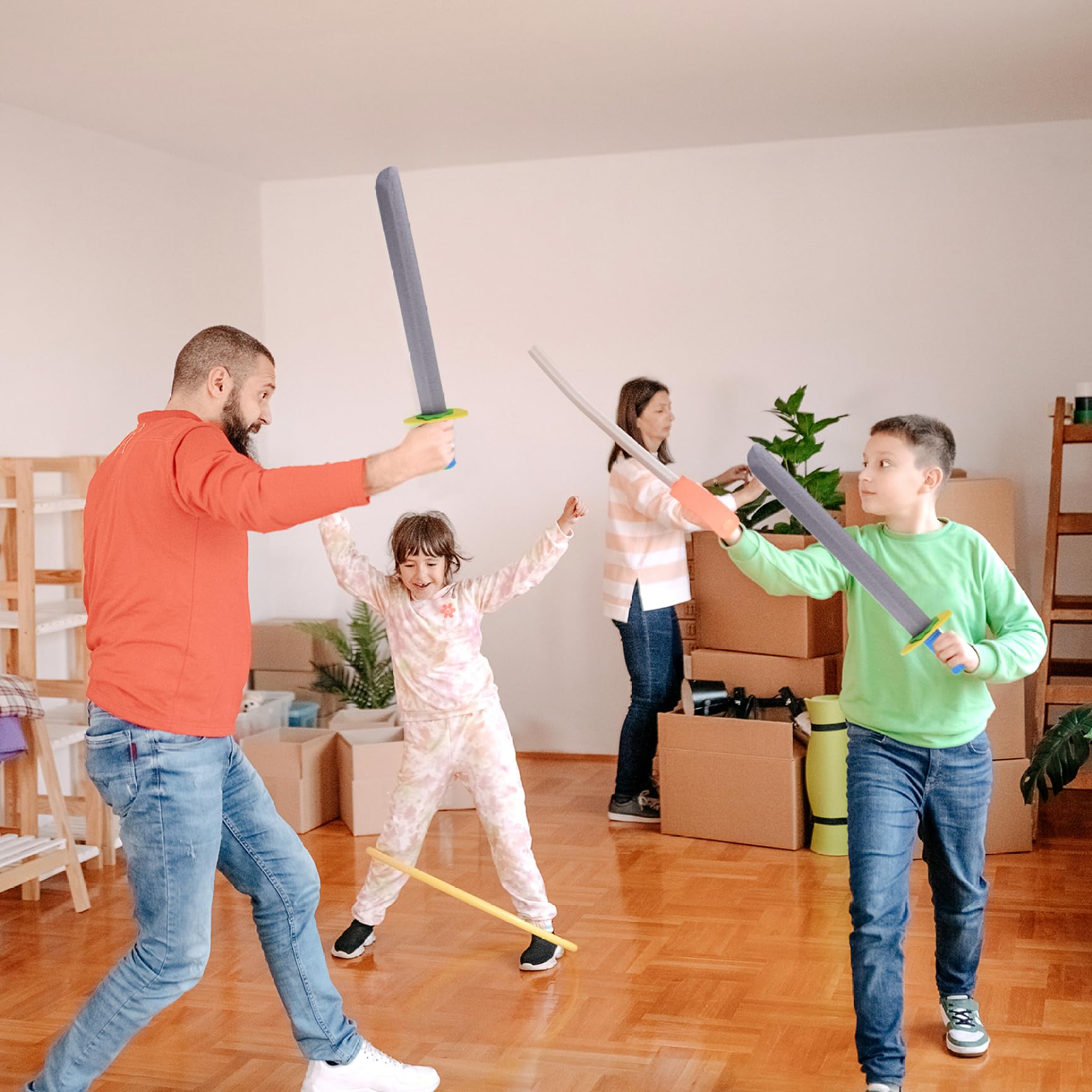 6 pcs espada de espuma para niños 21 en largos cuchillos de espuma de eva espada de juguete 2 estilos seguros espadas de cosplay suaves para jugar juguetes peleadores para niñas para niños jugan