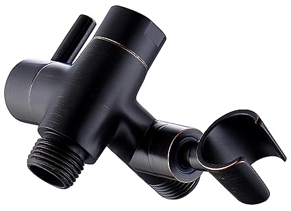 100% Solid Metal Shower Arm Diverter with Handshower Mount for Hand Held Showerhead and Fixed Spray Head G 1/2 3-Way Bathroom Universal Shower System Replacement Part (Oil Rubbed Bronze)