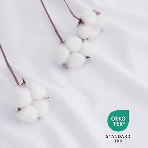 Miniatura 3 de Bedsure Funda de edredón 100% algodón lavado, tamaño King, funda de edredón minimalista blanca brillante, similar al lino, juego de funda de edredón
