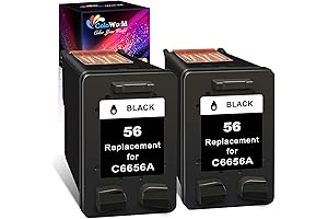 ColoWorld 2-Pack 56XL Ink Cartridge for HP 56 56XL Compatible with OfficeJet 5610 Printer