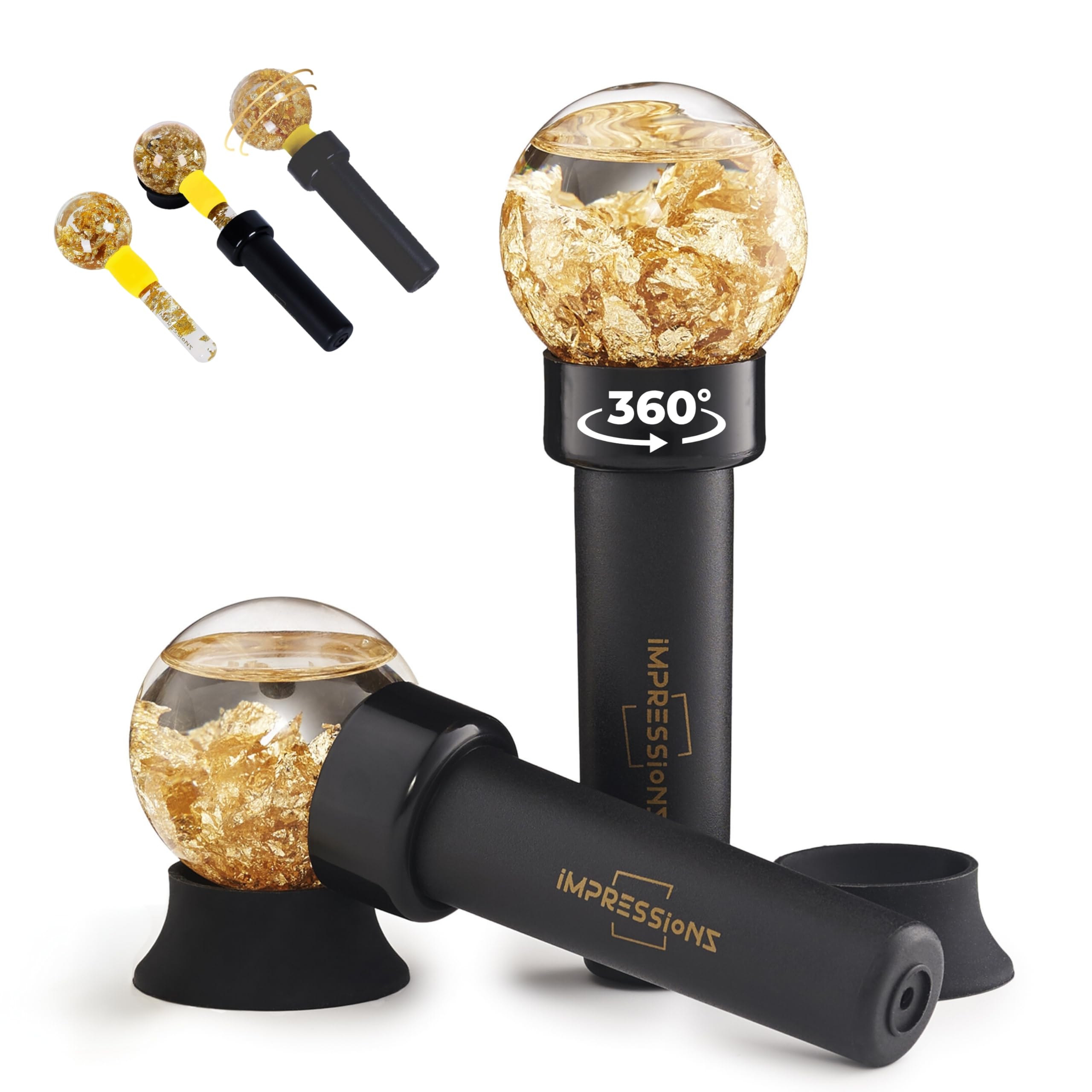 ImpressionZElegant Ice Globes for Face – 360-Degree Rotation Ice Roller, Freezer-Safe Facial Massage Tool to Tighten Skin, Reduce Puffiness, Boost Collagen & Enhance Serum Absorption for Radiant Glow