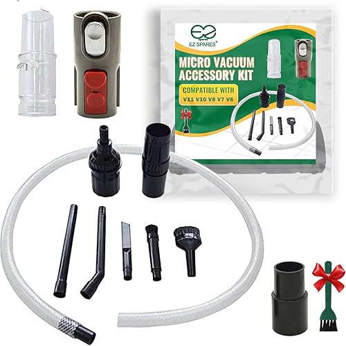 EZ SPARES Kit de accesorios de micro aspiradora, compatible con aspiradoras Dyson V11 V10 V8 V7 V6, kit de cepillo de herramientas de limpieza de