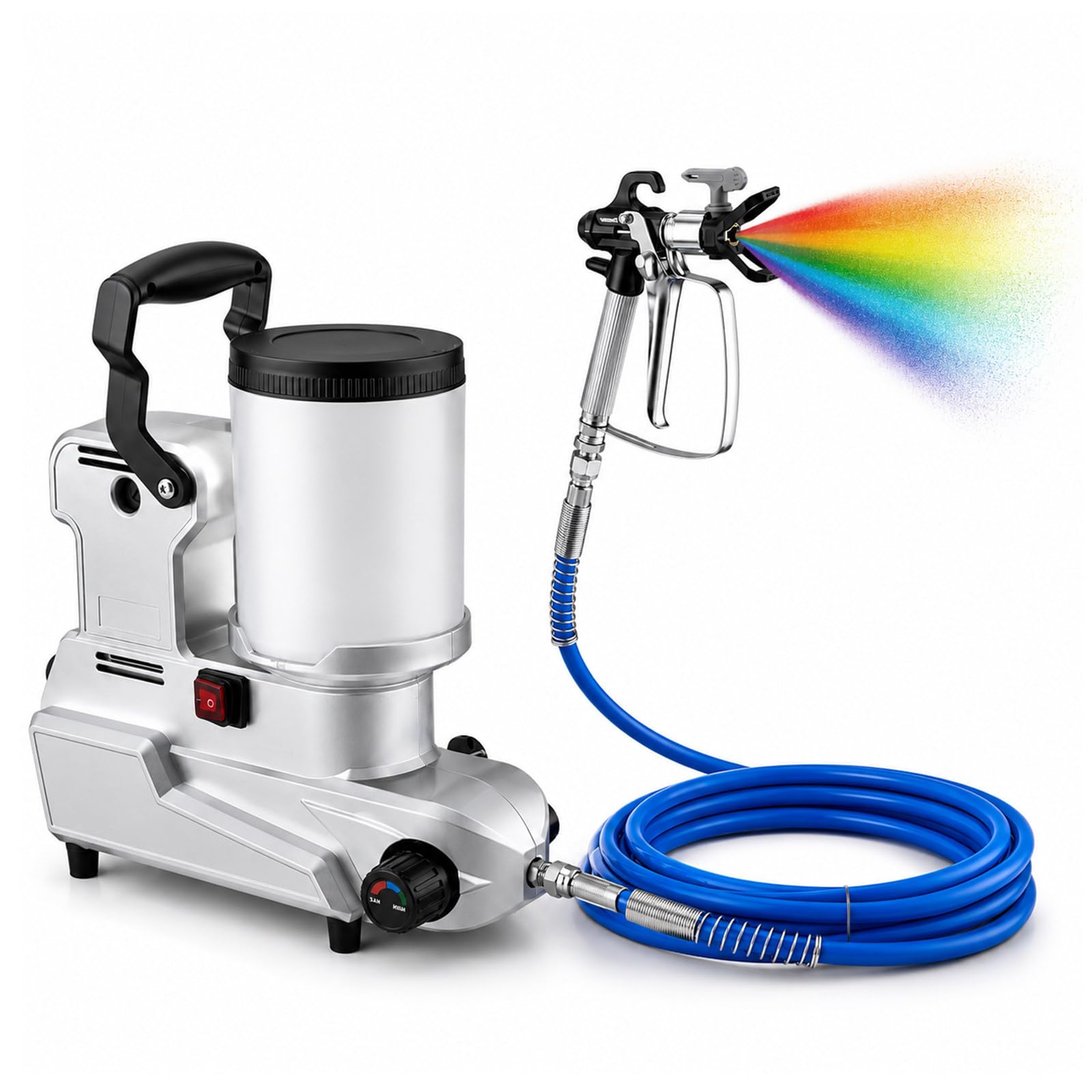TBANVOO 1600W Airless Paint Sprayer & Electric Power Painter, 2.5L/min Flow, 5m/16.4ft Hose, for Home Exterior Painting, Fences & Furniture