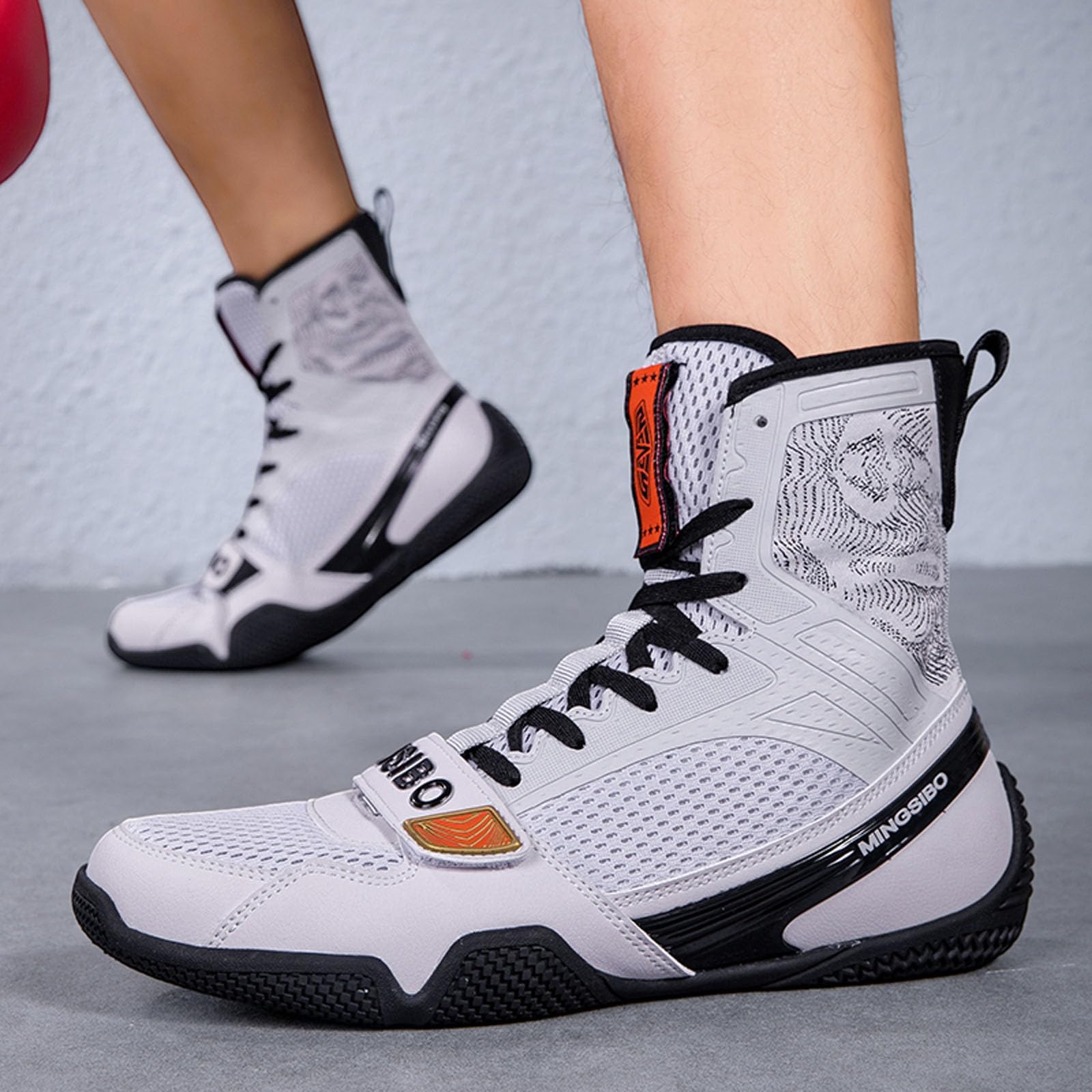 Zapatillas de Boxeo para Hombres y Mujeres, Transpirables, Lucha, Fitness, cómodas, Antideslizantes, para Culturismo y competiciones,Gris,40 EU