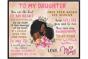 Black Mother Daughter Wall Art - for Nursery and Bedroom Wall Decorations