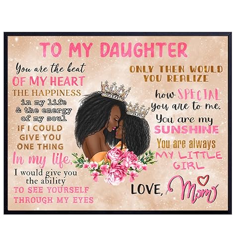 Miniatura 1 de Black Mother Daughter Wall Art - African Americans Black women Wall Art & Decor - Baby shower Gift - Nursery Wall Art - Pink Girls Room Girls