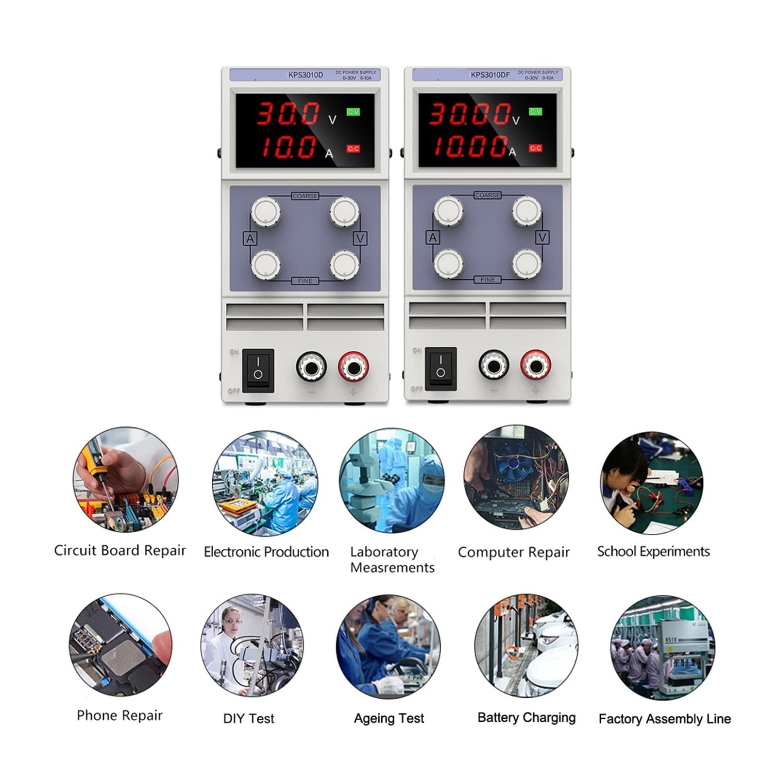 Fuente de alimentación conmutada, Fuente de alimentación CC de Laboratorio, regulador de Voltaje Regulable, estabilizador, conmutación, Fuente de Banco Variable, 30v, 10a CA(3 Digits 30V 10A)