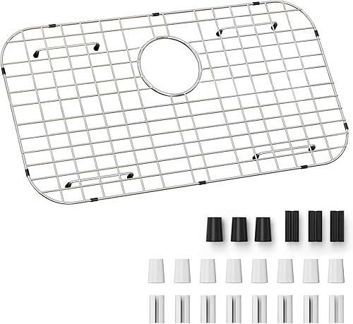 Vista 14 de Rejilla de fregadero de acero inoxidable y protectores para la parte inferior del fregadero de cocina, protector de fregadero de 24 x 12 pulgadas