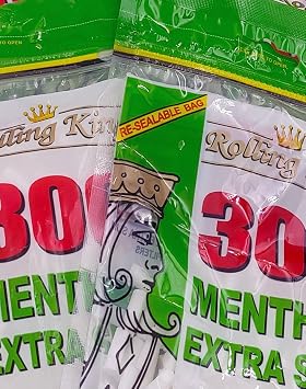 300 Menthol Extra Slim Filter Tips by Rolling King in Resealable Bag - Premium Quality