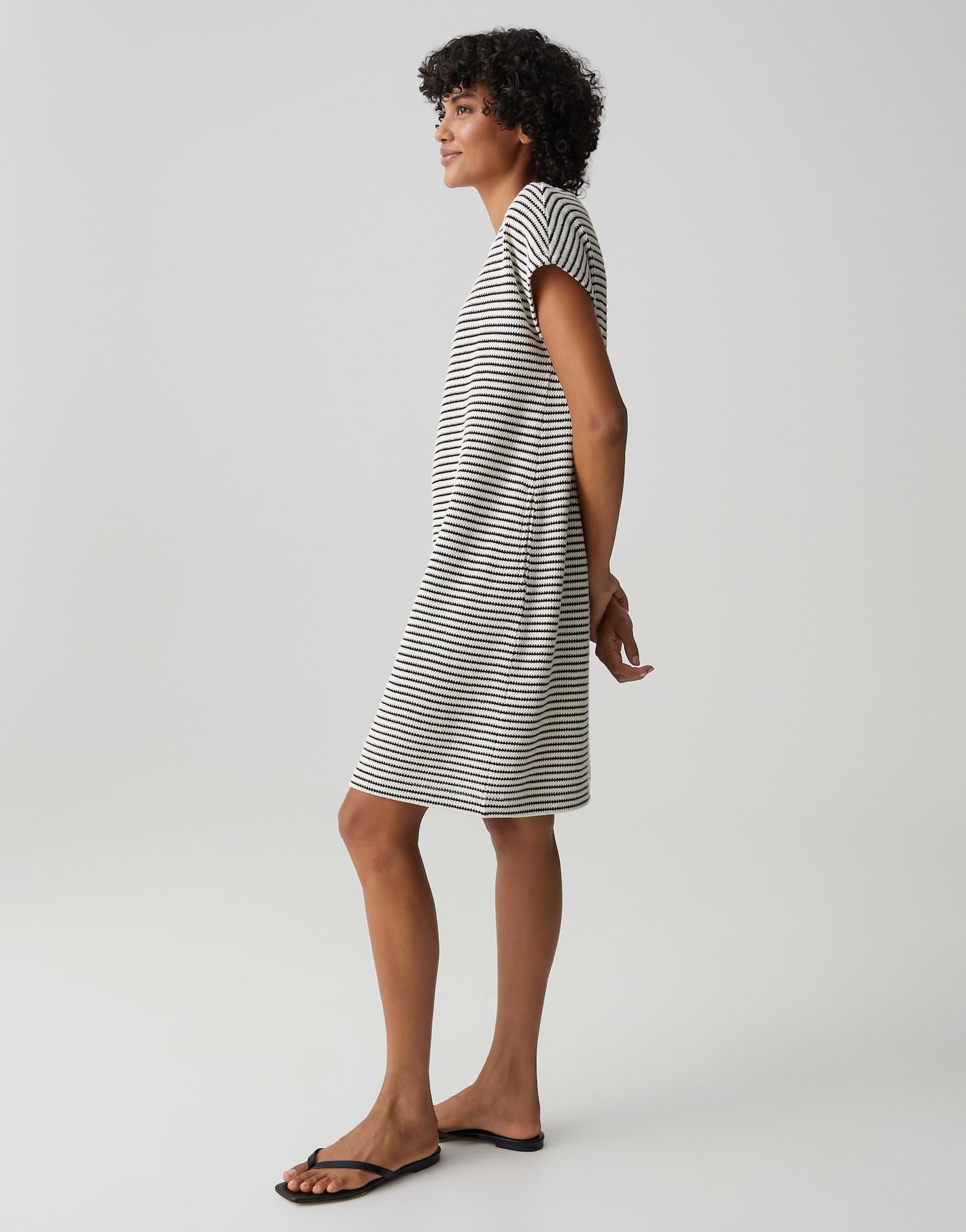 OPUS Damen Minikleid | Sommerliches Strickkleid in Streifenoptik