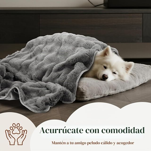 Foto 7 de 8 de Nobleza Manta Impermeable Perro, Manta Suave de Felpa para Perros, Gatos, XXL 200 x 150 cm, Reversible