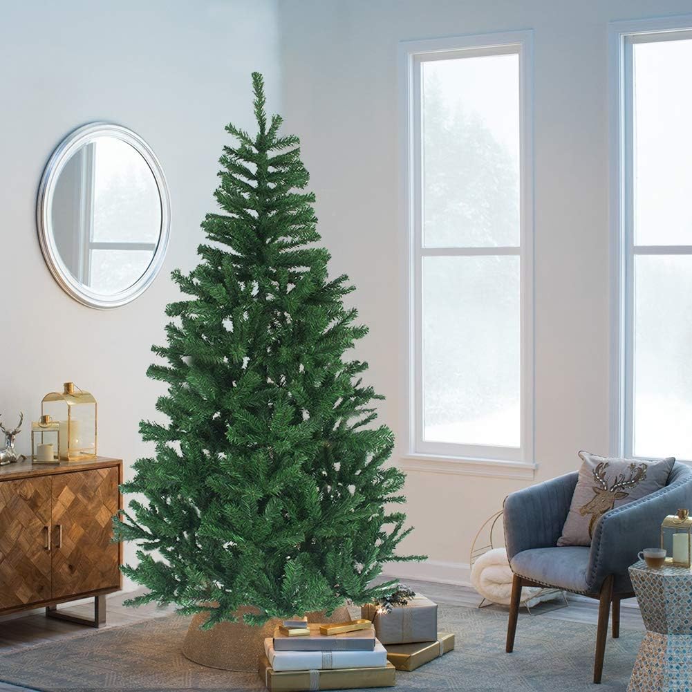 MAGGIFT 6 ft Artificial Christmas Tree Upgrade Fake Xmas Tree with Premium Metal Legs, Home Holiday Christmas Decorations, Easy Assembly 850 Tips