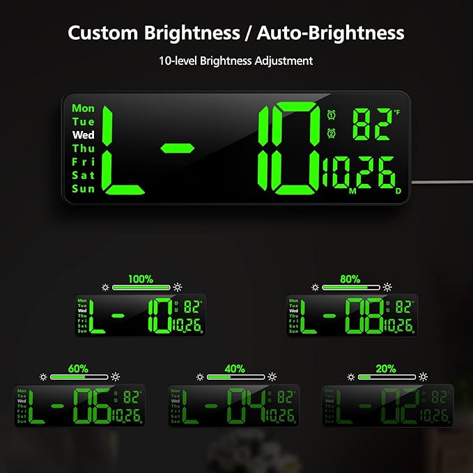 Reloj de Pared Digital Zgrmbo 16 pulgadas con Control Remoto miniatura 4