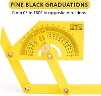 Vista 4 de General Tools 29 Transportador de plástico y Buscador de ángulo, Exterior, Interior, inclinada ángulos, 0 ° a 180 °
