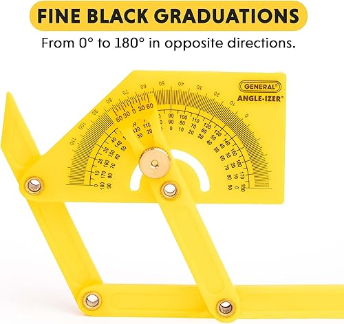 Miniatura 4 de General Tools 29Transportador de plástico y Buscador de ángulo Exterior Interior inclinada ángulos 0 a 180