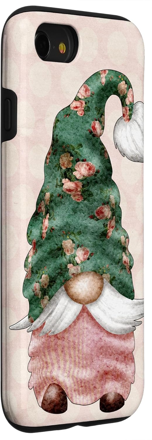 Floral Shabby Chic Summer Motif Cute Aesthetic Pattern Gnome Case for iPhone SE (2020) / 7 / 8