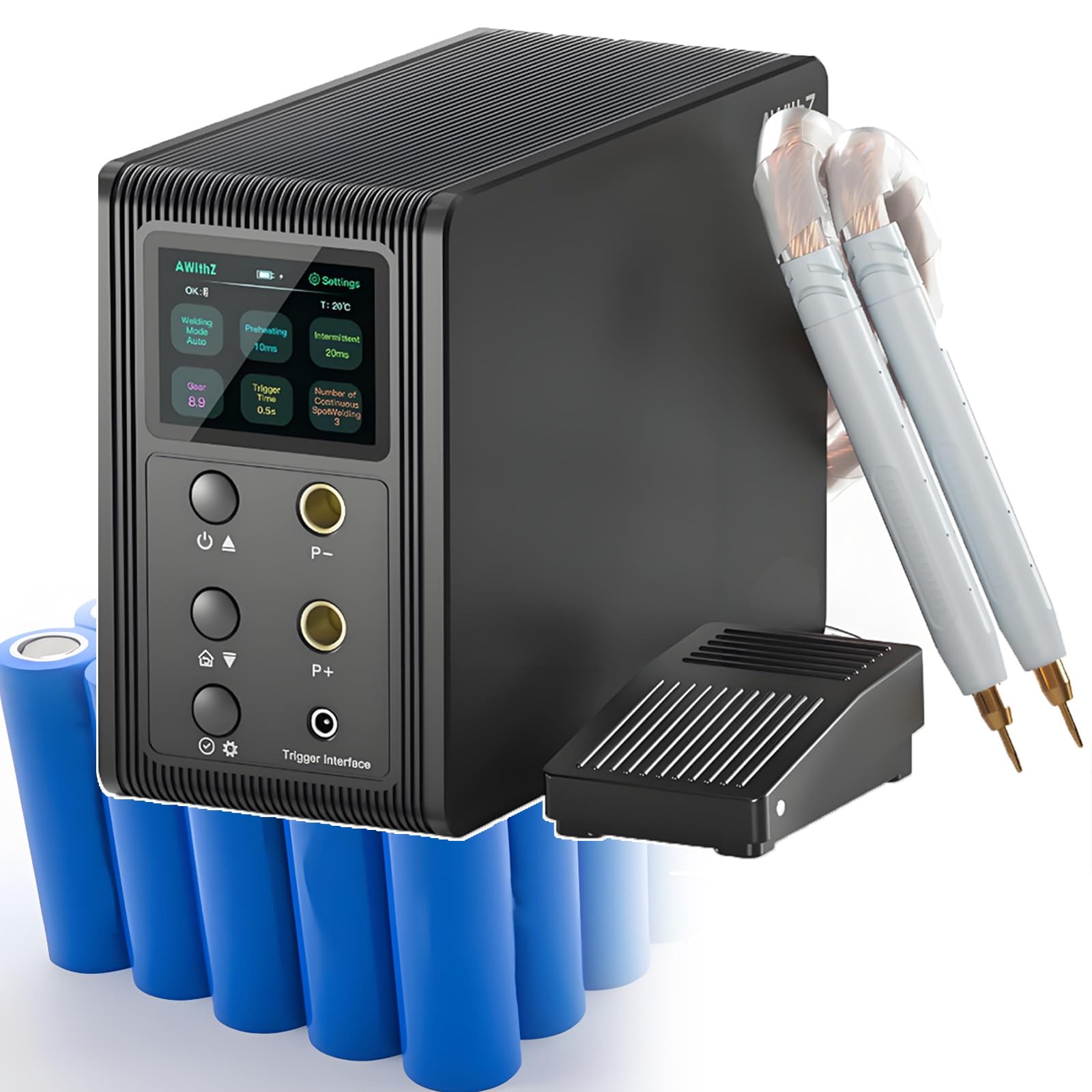 GYKOZY Capacitor Battery Spot Welder,Pro Spot Welder, Automatic & Foot Pedal Two Modes Battery Farad Welding Equipment for Battery Pack Building