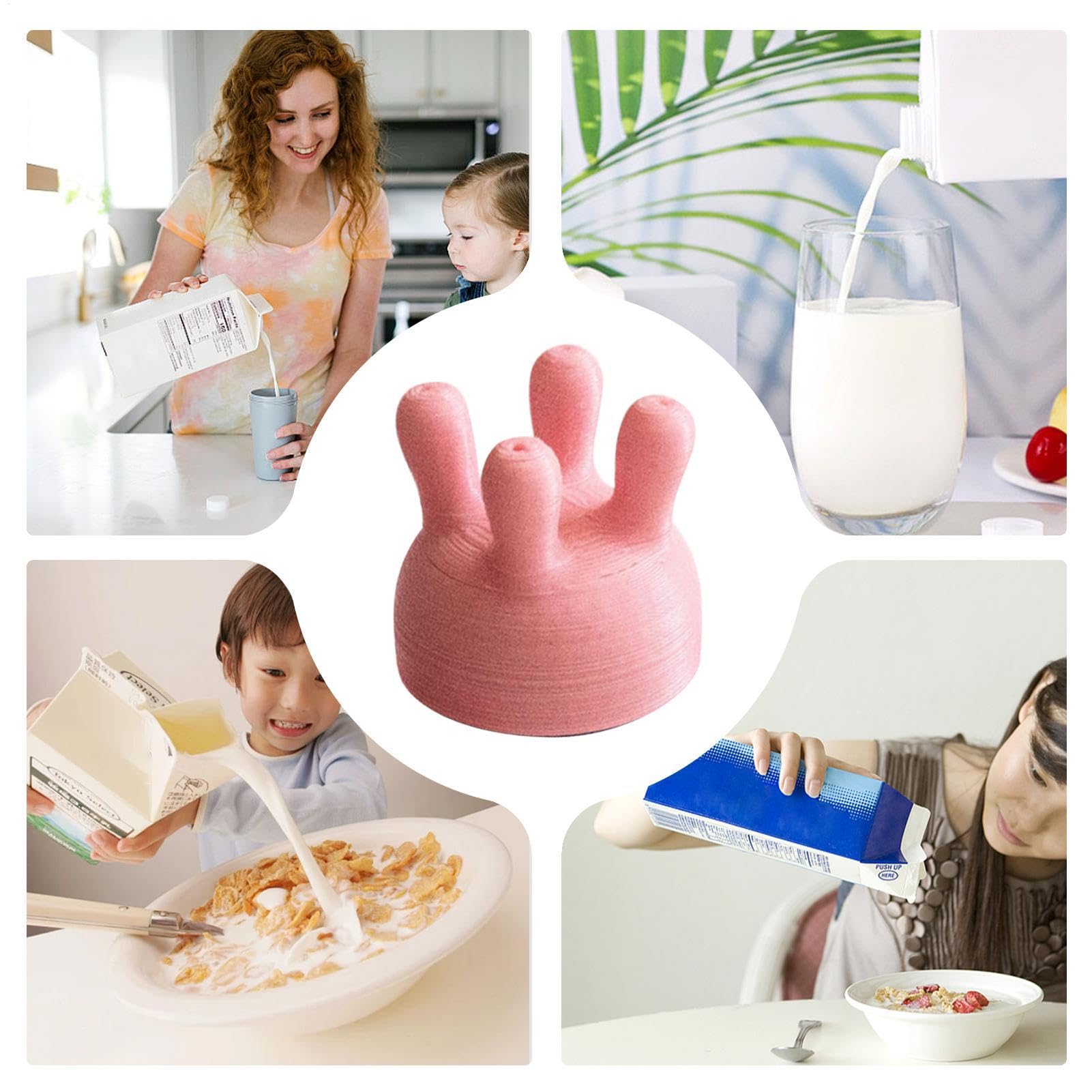 2er Bouchon De Bouteille De Lait Verseur Drôle, Bouchon De Carton De Lait De Pis De Vache, Bouchon De Bouteille De Lait Verseur Drôle, Dessus en Silicone Réutilisables, Machine À Traire