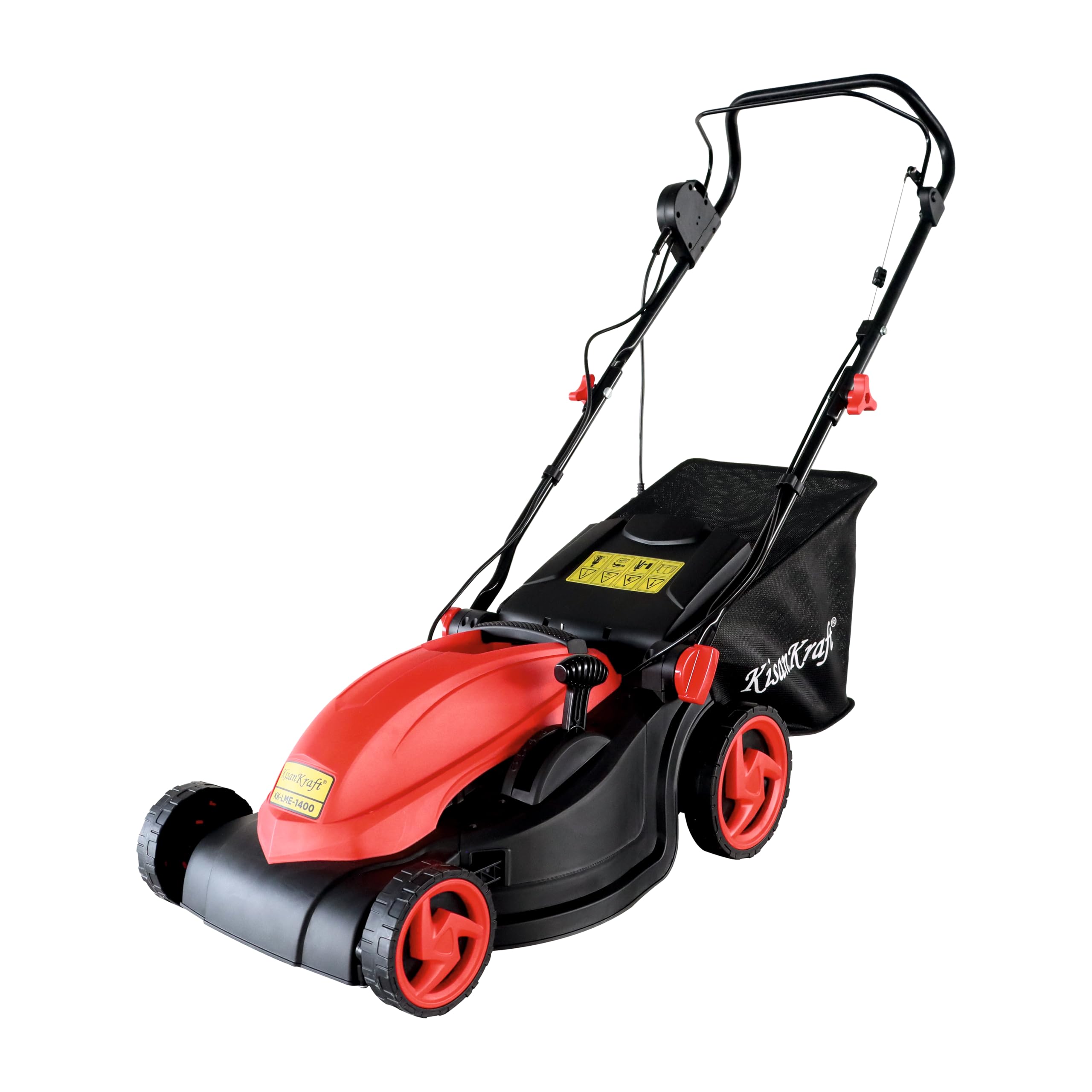 KisanKraft KK-LME-1400 Electric Lawn Mower | 1.8 hp, Manual Push | 40L Grass Catcher, Manual Push for Easy Control | Efficient & Easy Lawn Maintenance