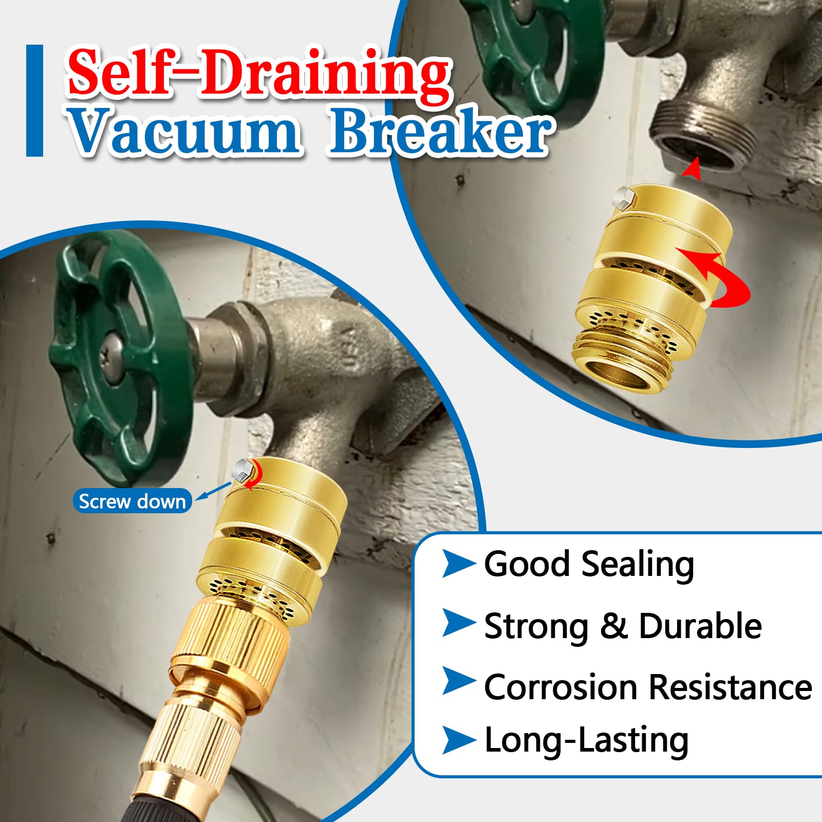 Fine Thread Vacuum Breaker, PK1390 No Lead Brass Self