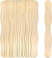 Vista 9 de WISYOK Palitos de manualidades de 8 pulgadas, paquete de 50 palos ondulados de madera, asas de abanico, palitos de paleta grandes para manualidades