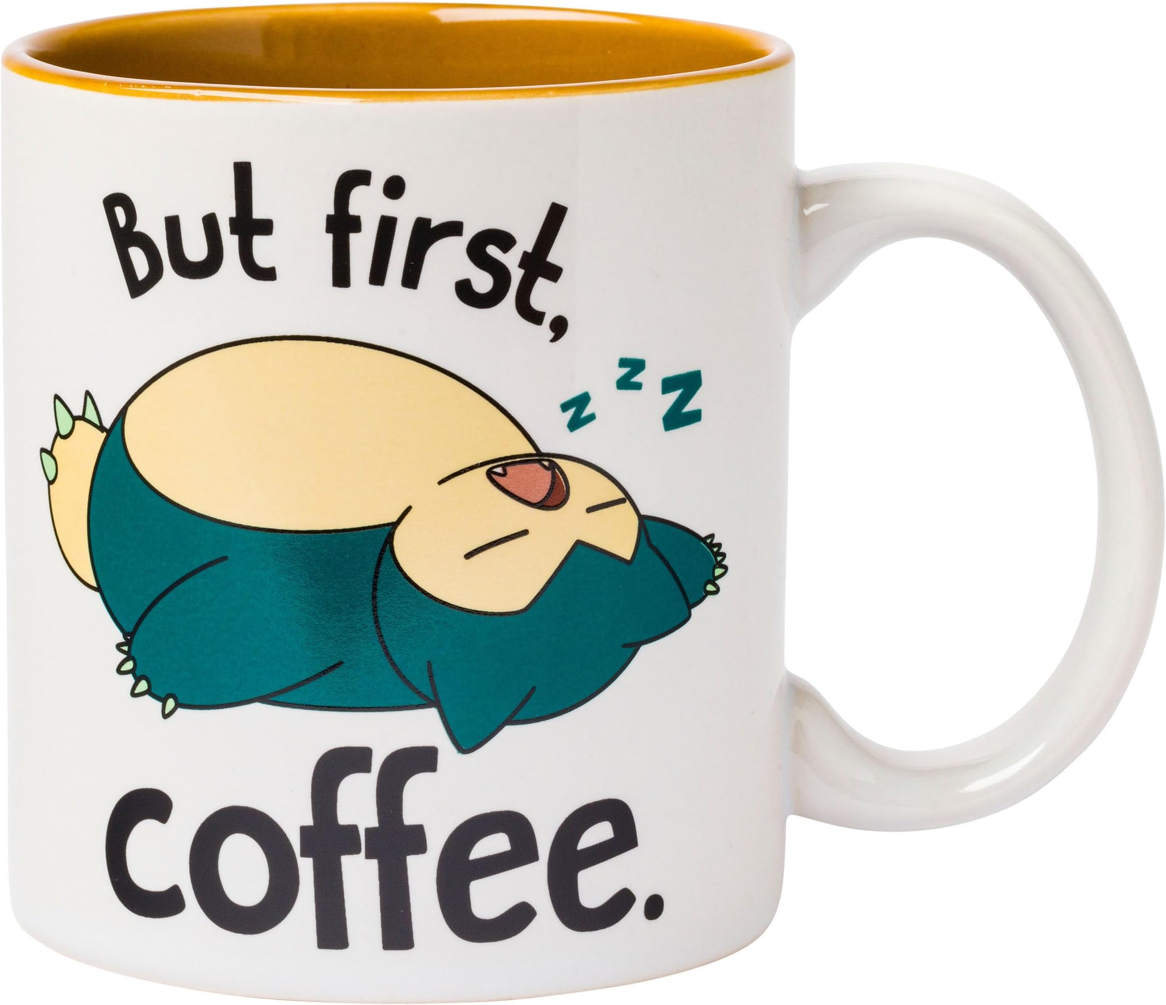 Pokemon Snorlax But First Coffee Ceramic Mug, 20 Ounces