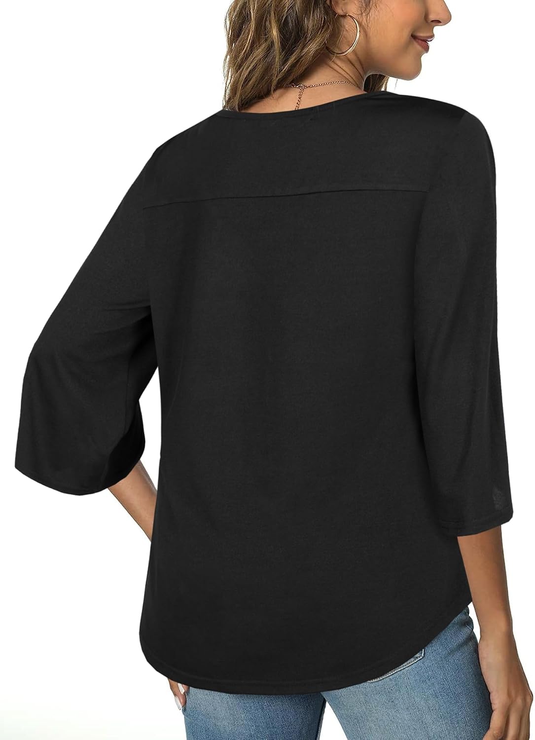 Tencole Womens Tops 2025 Summer Trendy Dressy Shirts 3/4 Sleeve Blouses Tunic V Neck Casual - Image 3