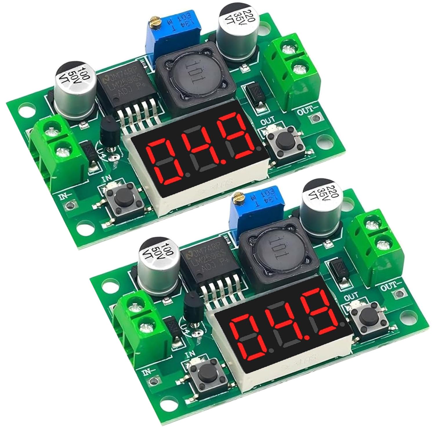 LAOMAO Convertisseur DC-DC Buck 4.75-23V à 1-17V 3A Adaptateur d' alimentation Mini 360 Module d'alimentation ajustable (Pack de 6