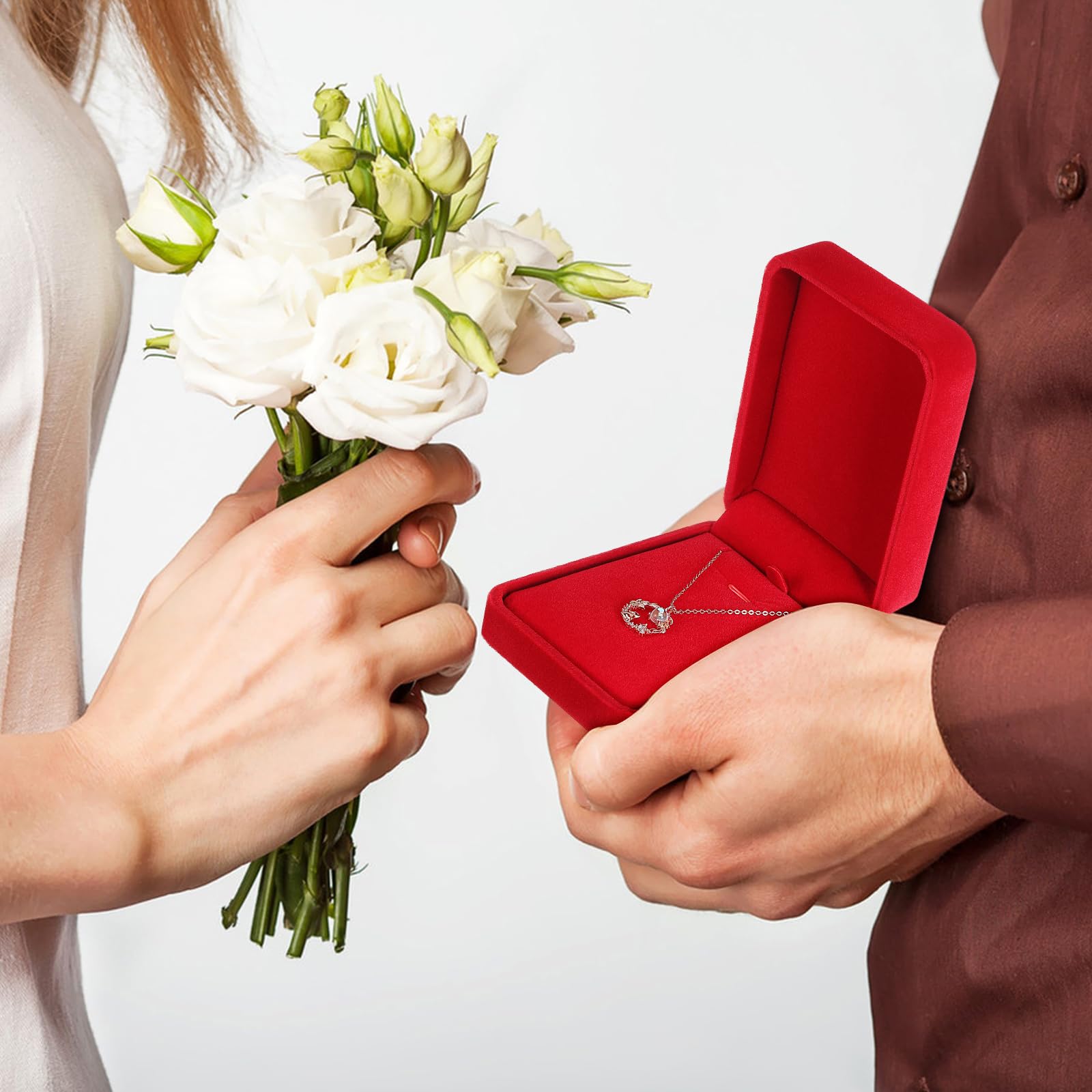 Alasum 12 Stück Elegante Samtbox für Halsketten und Anhänger Schmuckaufbewahrung mit Schublade und Vielseitigem Stauraum für Weihnachten und Geburtstagsfeiern