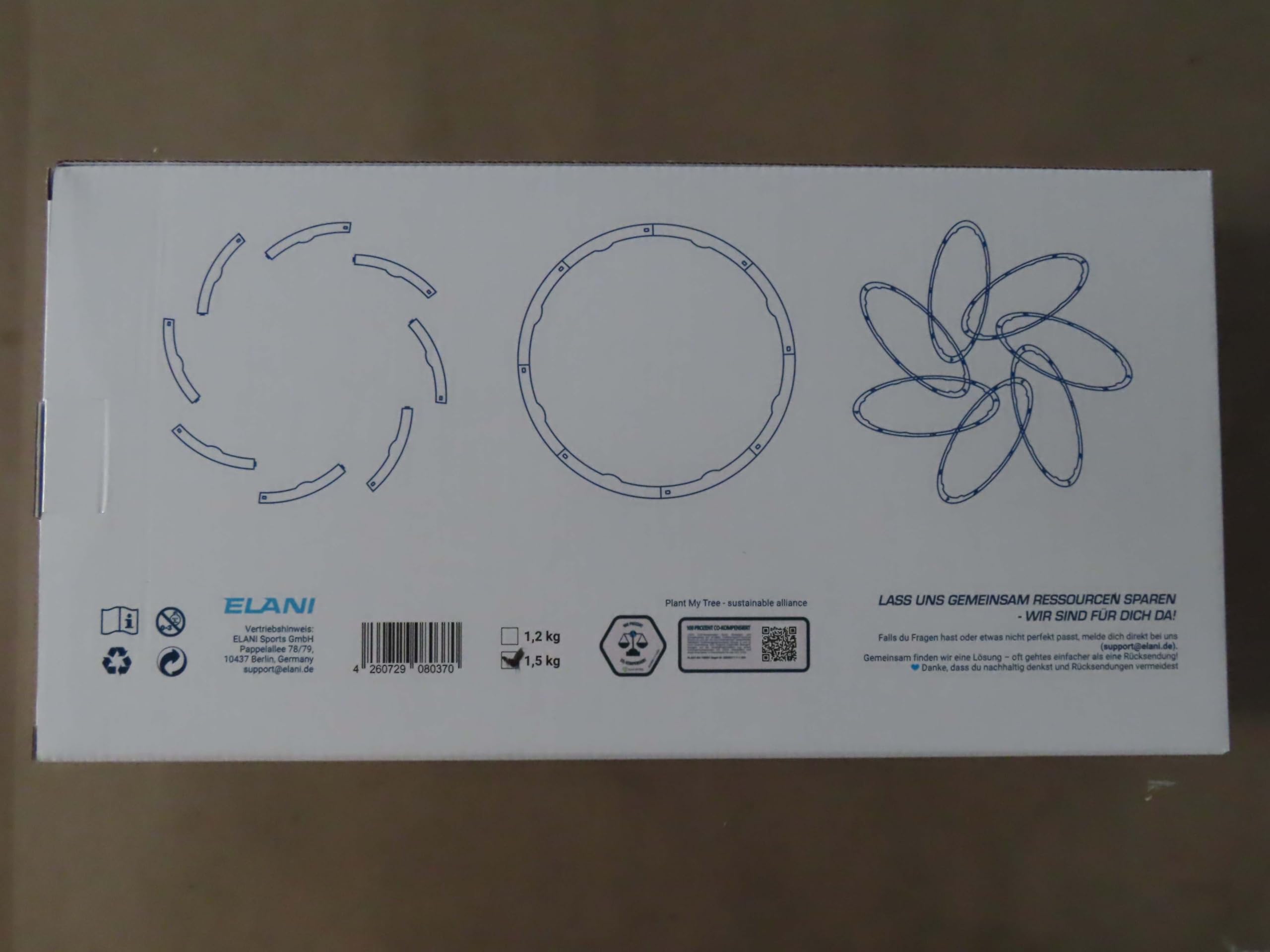 ELANI Hula Hoop Reifen Erwachsene - 90cm Durchmesser, mit Wellenform und Trainingsguide, indiv. anpassbar mit 7-8 Teilen - Hoola Hoop zum abnehmen - Fitnessreifen, Sportreifen