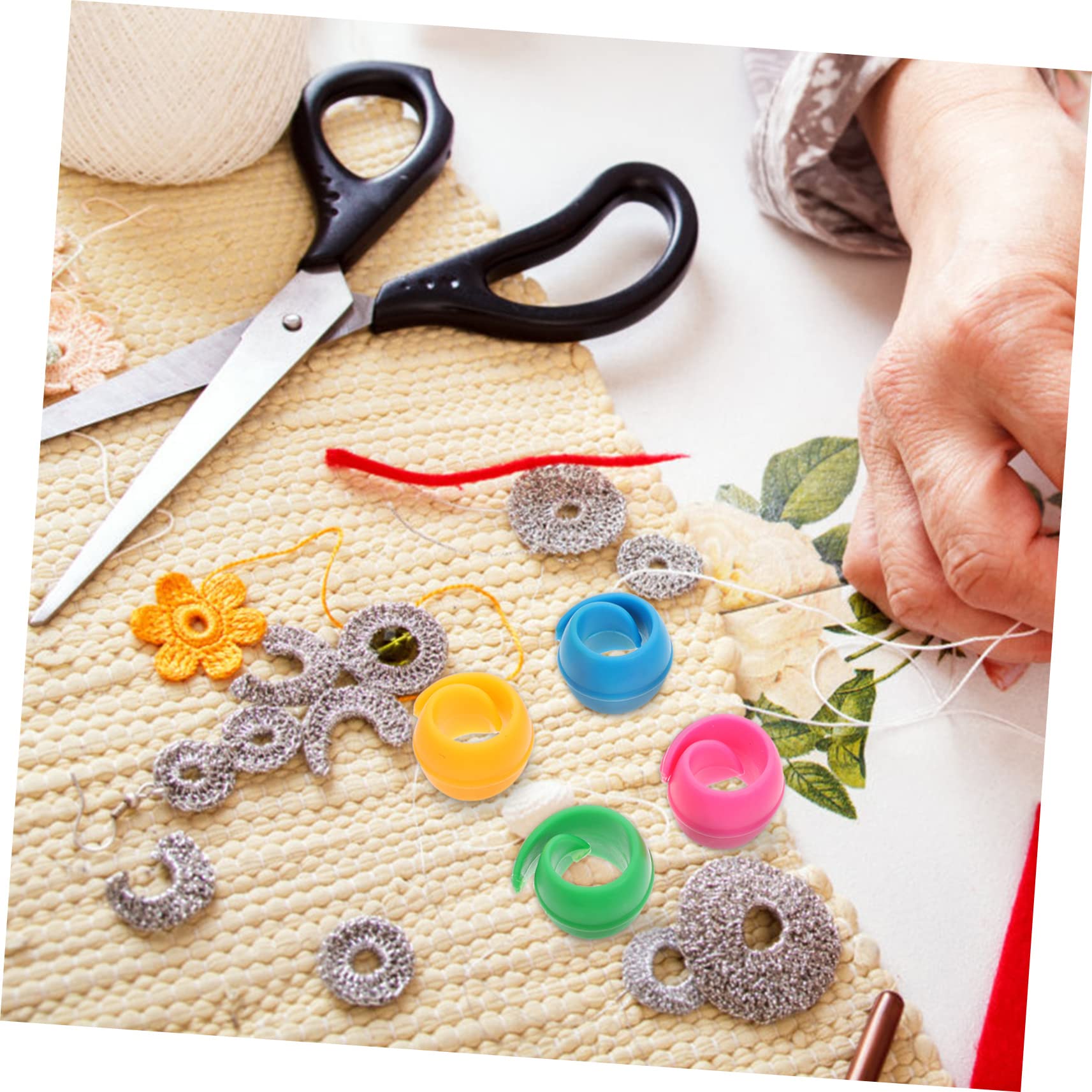 TEHAUX 50pezzi Clip per Bobine Organizzatore di Filo per Cucito e Controllo Filo Adatti per Spolette di Cucito Colori Misti