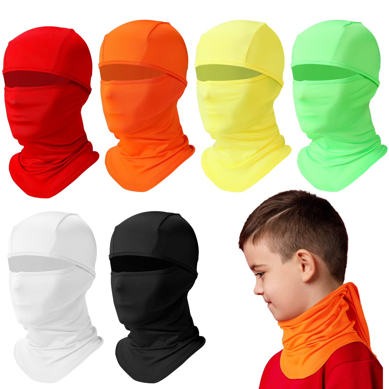 Seematn6 Pcs Kids Balaclava Ski Mask Windproof Warmer Face Mask Breathable Kids Winter Face Mask Kids Neck Warmer Ski