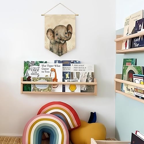 Miniatura 3 de Decoración de guardería de safari, pancarta de lienzo de acuarela de elefante, decoración de guardería de bosque, animal de acuarela para habitación