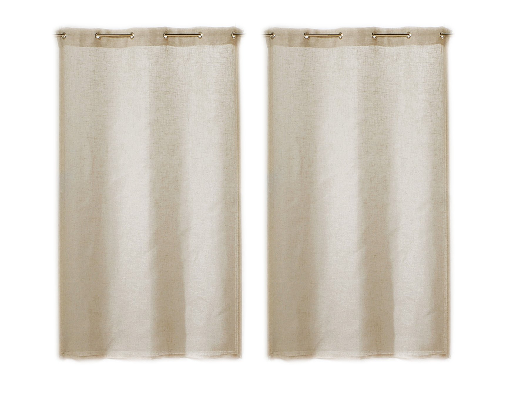 Vitrages droits 70x200 cm beige pour une ambiance salon lumineuse