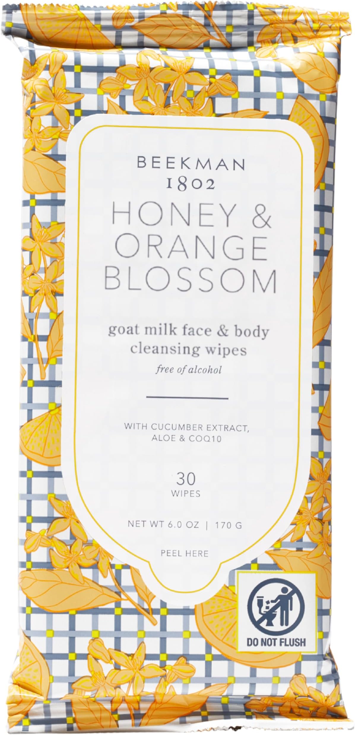 Beekman 1802 Face Wipes – Makeup Remover Wipes for Face, Facial Cleansing Wipes that Remove Makeup & Dirt, Travel Essentials, Face Wipes with Goat Milk & Aloe, Honey & Orange Blossom 30 Count