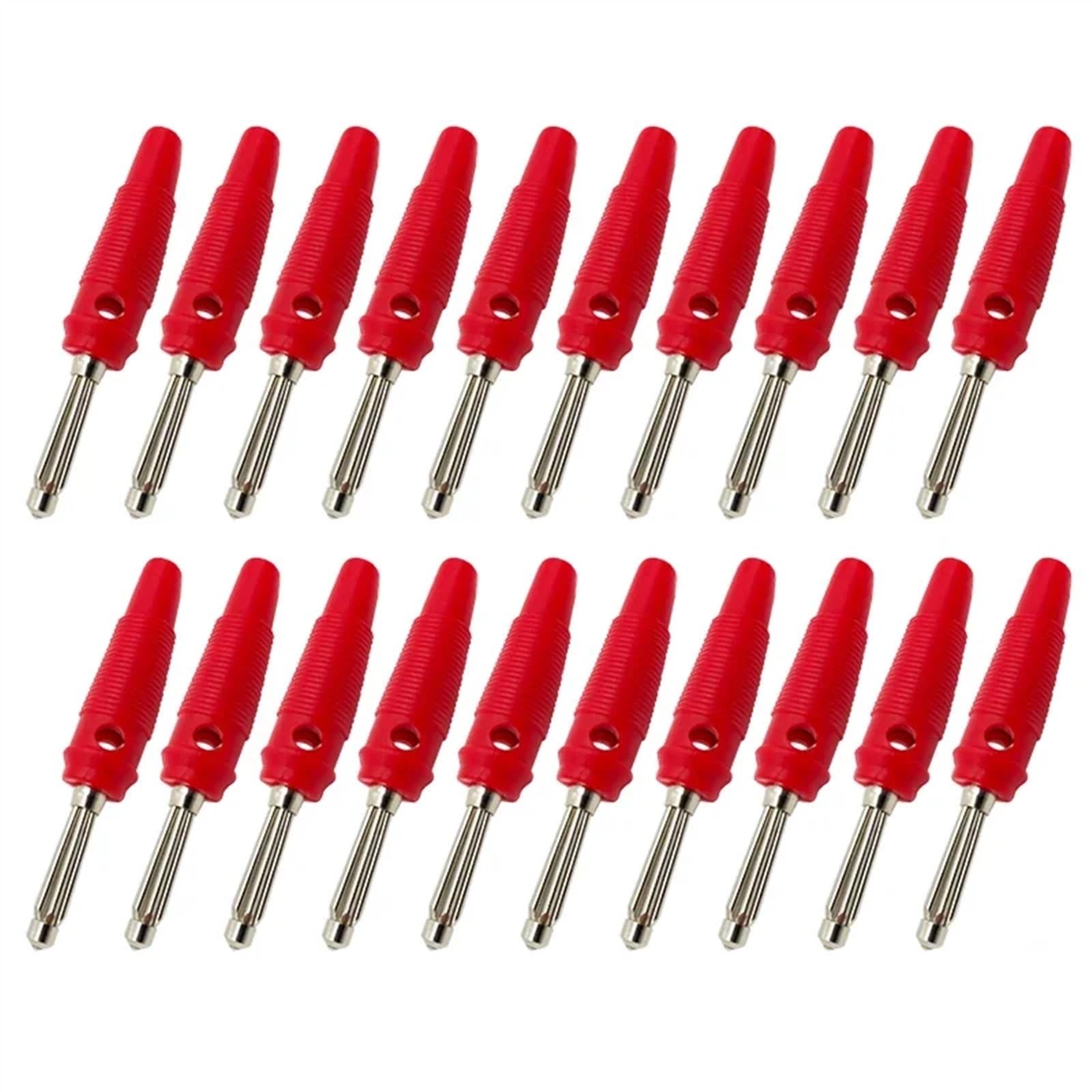 20 sztuk/partia 4 mm wtyk bananowy głośnik przyłącza wzmacniacz Binding Post Banana Jack wtyk do zacisków kablowych (czerwone, 20 szt.)