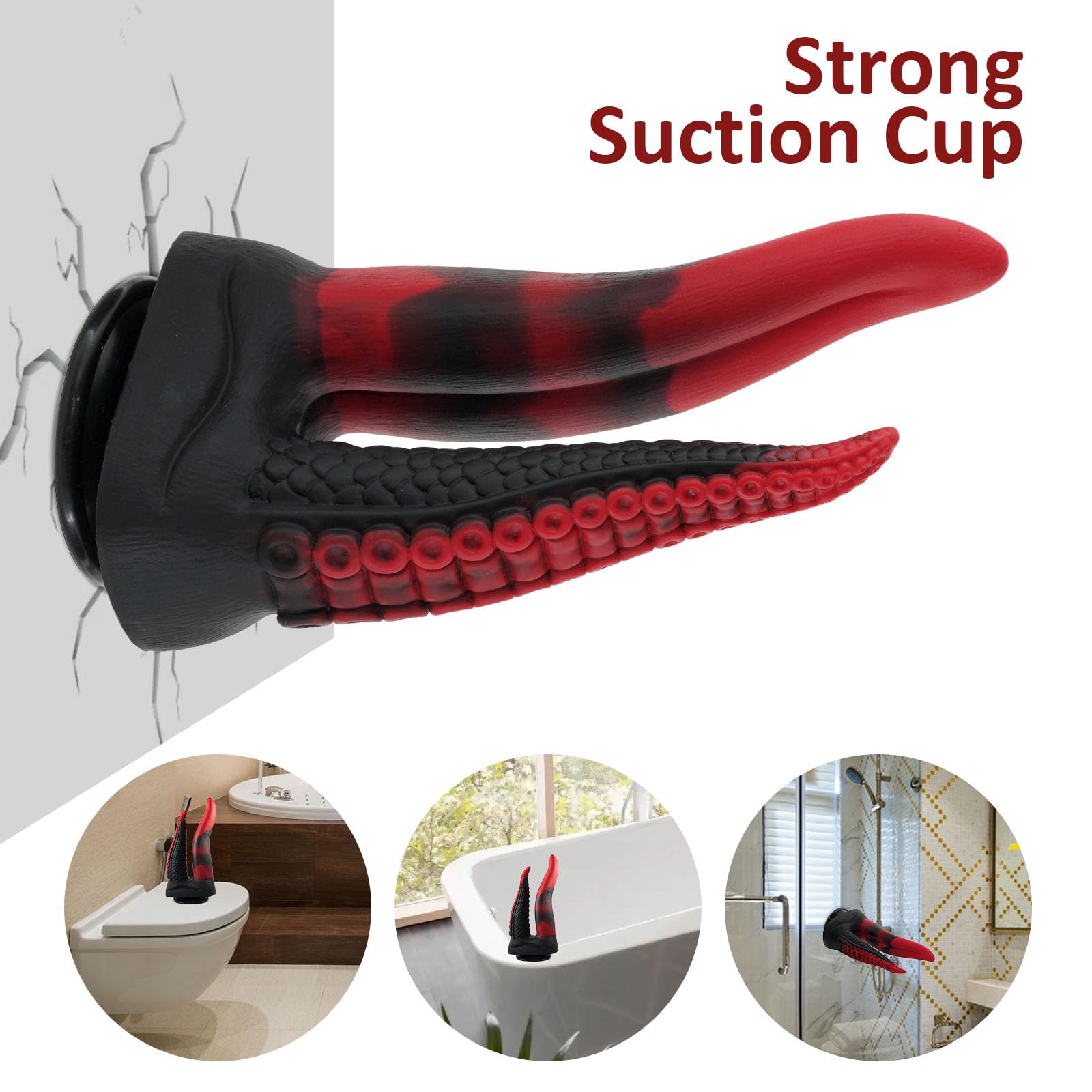 Shkanla Monster Double-Ended Dildo, 10.8 inch Huge Tentacle Realistic Dildo Silicone Big Anal Dildo with Strong Suction Cup, Tongue G-spot Dildo Lifelike Fake Penis Adult Sex Toys for Women