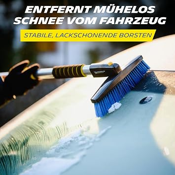 Michelin MC6866 Teleskopik Saplı 3’ü Bir Arada Kar Fırçası ve Buz Kazıyıcı, Silecek Temizleyici, Beyaz, Mavi