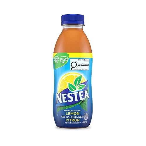 Nestea Naturally Flavoured, Lemon Iced Tea, 473mL, 12 Count - Lemon - 473 mL ( Pack of 12 )