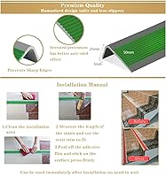 Vista 3 de LeongLzt Protector de borde de escalera de 72 pulgadas, protector de borde de escalera con forma de vinilo, moldeado de nariz de goma autoadhesivo